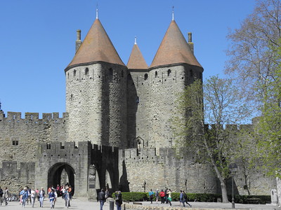 French traffic sign, No parking in both sides, Carcassonne, France